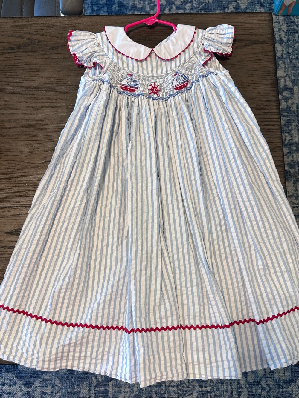 Shrimp and Grits nautical girls smocked dress